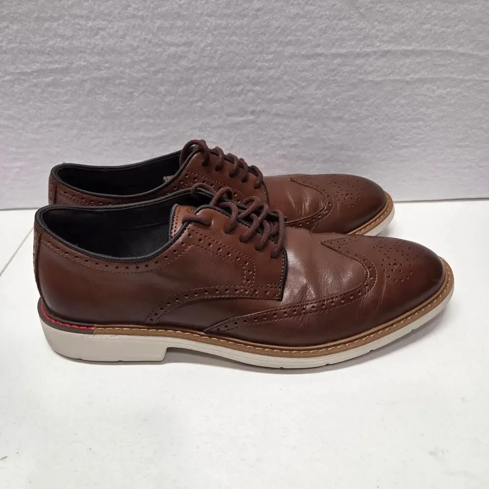 Cole Haan Brown Leather Wingtip Oxford Grand.OS Casual Shoe Mens 12M C35085 NWOT